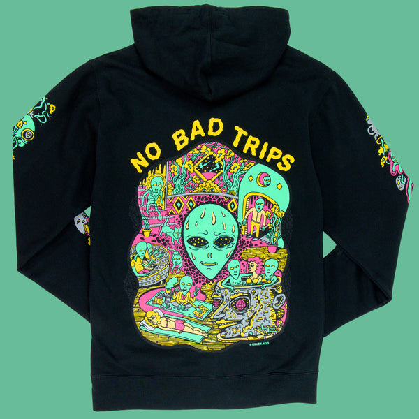 No Bad Trips Black Zip Up Hoodie