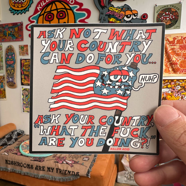 Ask Your Country Sticker - Stickers - killeracid.com