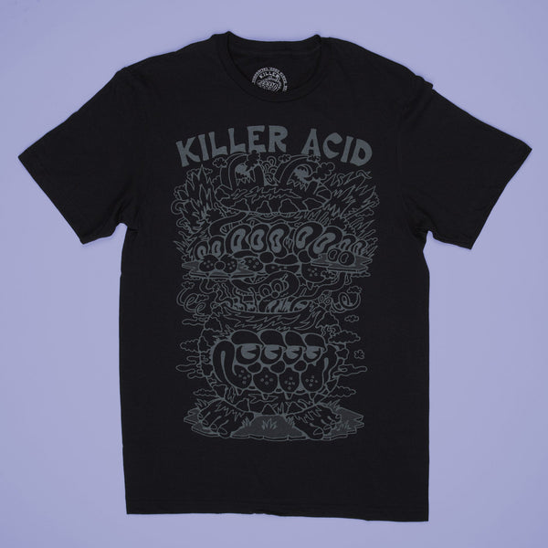 Black Wavy Cat T-Shirt - T-Shirts - killeracid.com