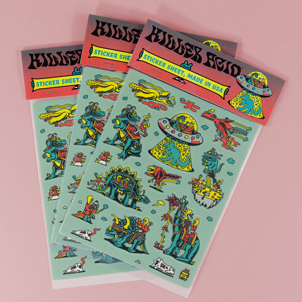 Cretaceous Cosmonauts Sticker Sheet - Stickers - killeracid.com