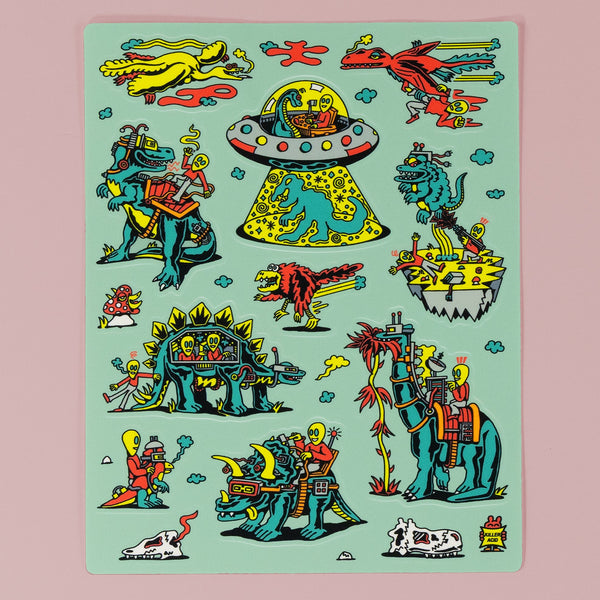 Cretaceous Cosmonauts Sticker Sheet - Stickers - killeracid.com