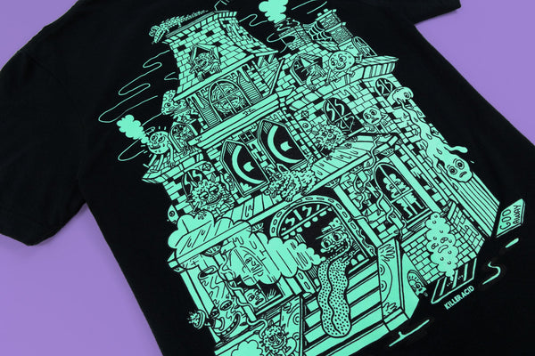 Haunted House Glow in the Dark T-Shirt - T-Shirts - killeracid.com