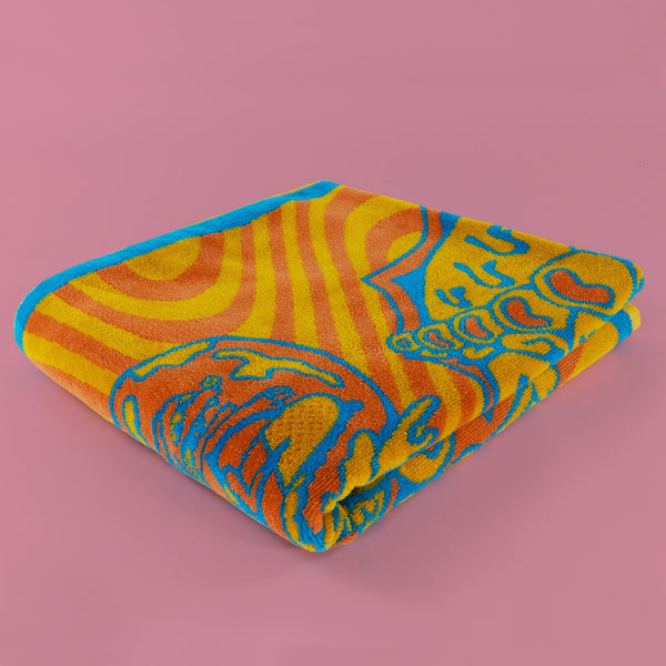 Orange Sunshine Deluxe Beach Towel - Beach Towel - killeracid.com