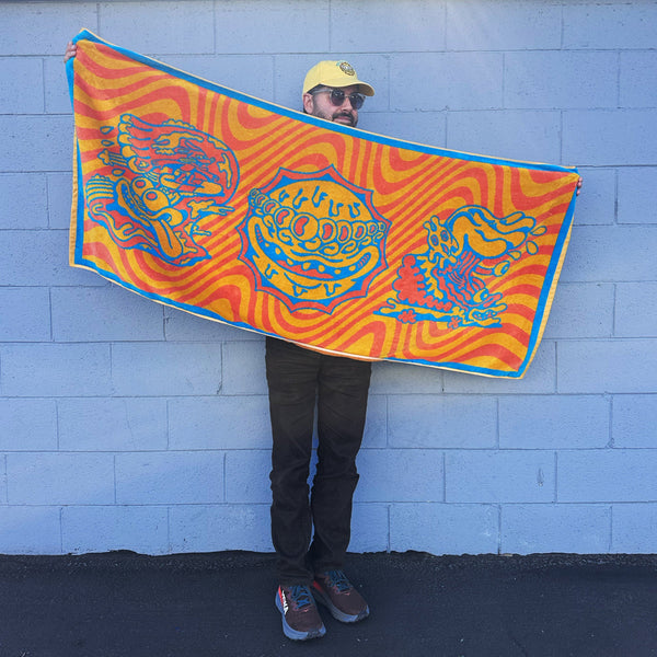 Orange Sunshine Deluxe Beach Towel - Beach Towel - killeracid.com