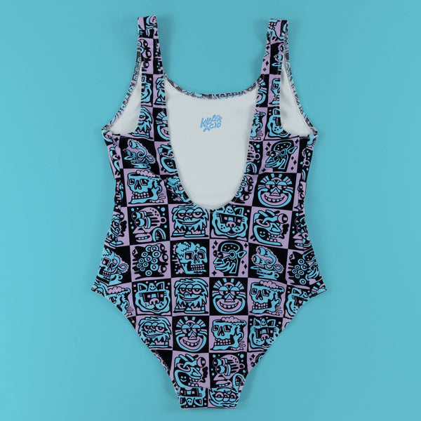 Purple Heads One - Piece Swimsuit - Swimwear - killeracid.com