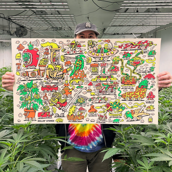 Rollin' Stoned 6 Color Screen Print - Posters & Prints - killeracid.com