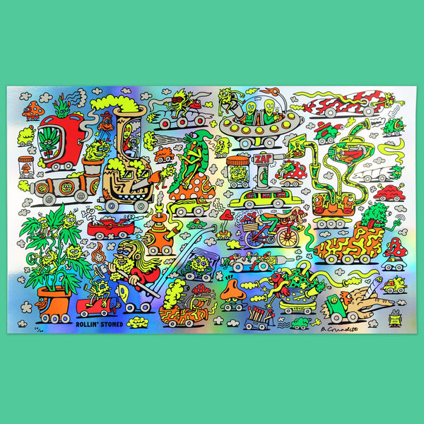 Rollin' Stoned 6 Color Screen Print - Posters & Prints - killeracid.com