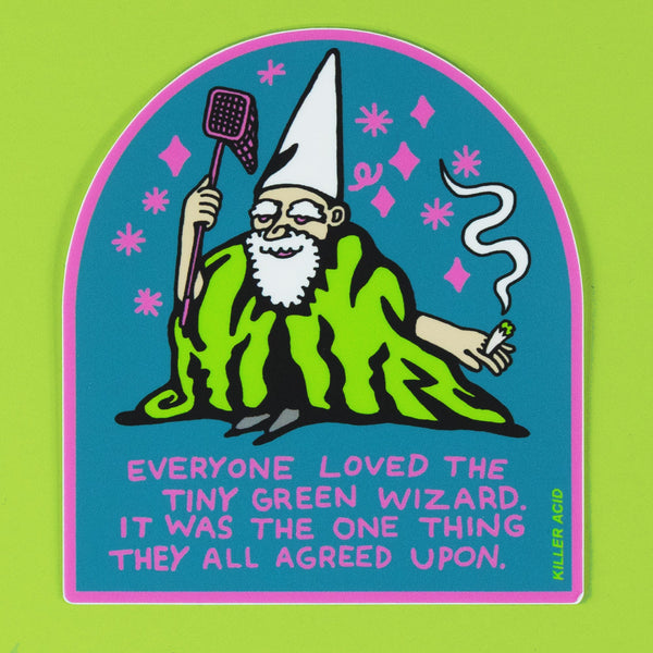 Tiny Green Wizard Sticker - Stickers - killeracid.com