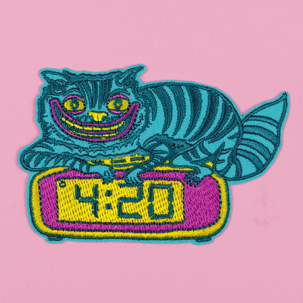 4:20 Cat Embroidered Patch - Patches - killeracid.com
