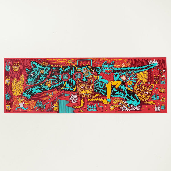 Cat Planet 5 Color Screen Print, Red Edition - Posters & Prints - killeracid.com