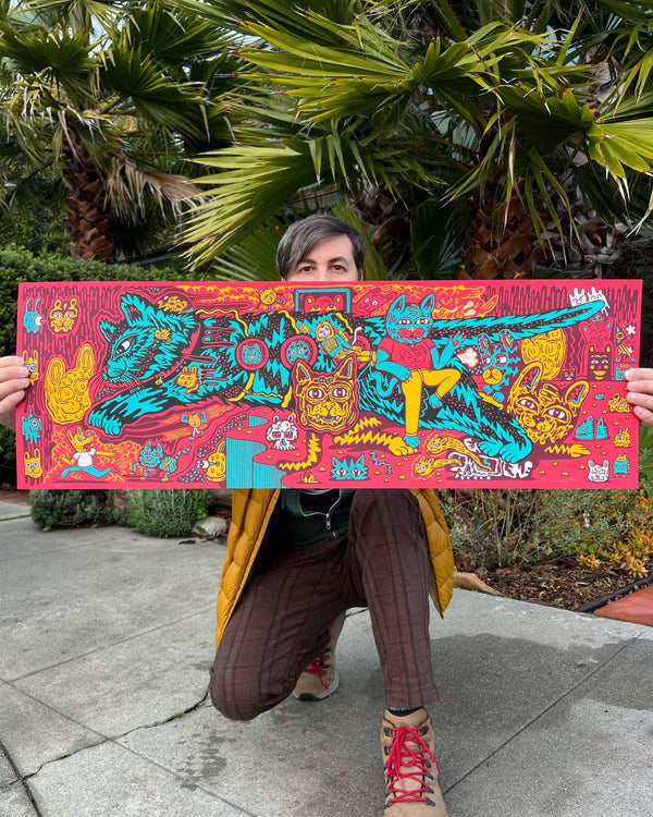 Cat Planet 5 Color Screen Print, Red Edition - Posters & Prints - killeracid.com