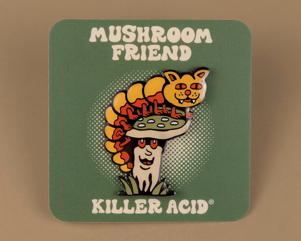 Mushroom Friend Enamel Pin, Palomet - Pins - killeracid.com