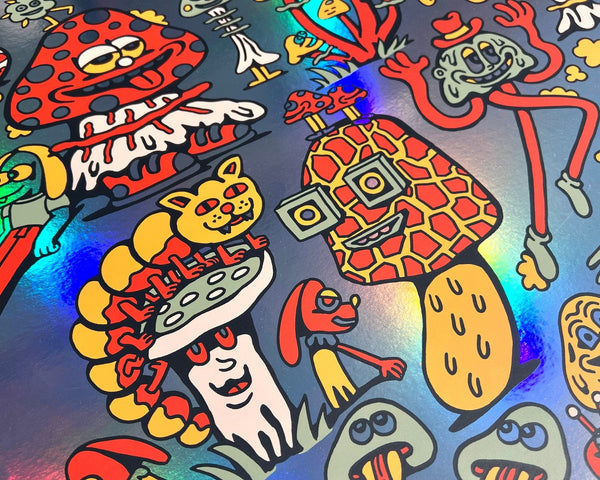 Mushroom Friends Screen Print Poster - Art & Collectibles - killeracid.com