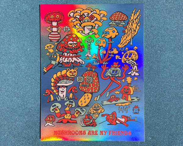 Mushroom Friends Screen Print Poster - Art & Collectibles - killeracid.com