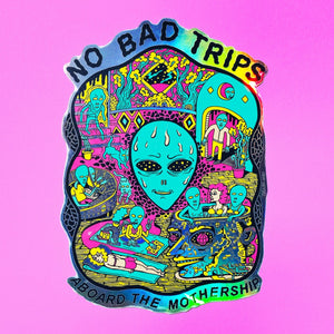 No Bad Trips XL holographic Sticker - Stickers - killeracid.com