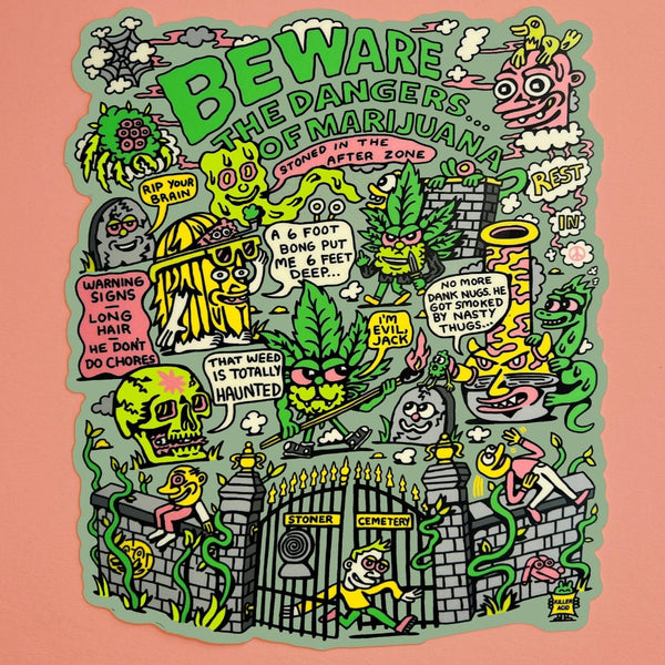 Stoner Graveyard XL Sticker - Stickers - killeracid.com