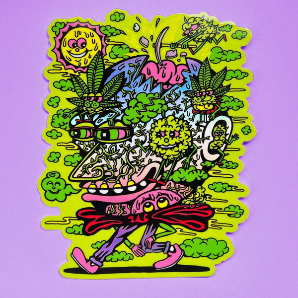 Weed Head XL holographic Sticker - Stickers - killeracid.com