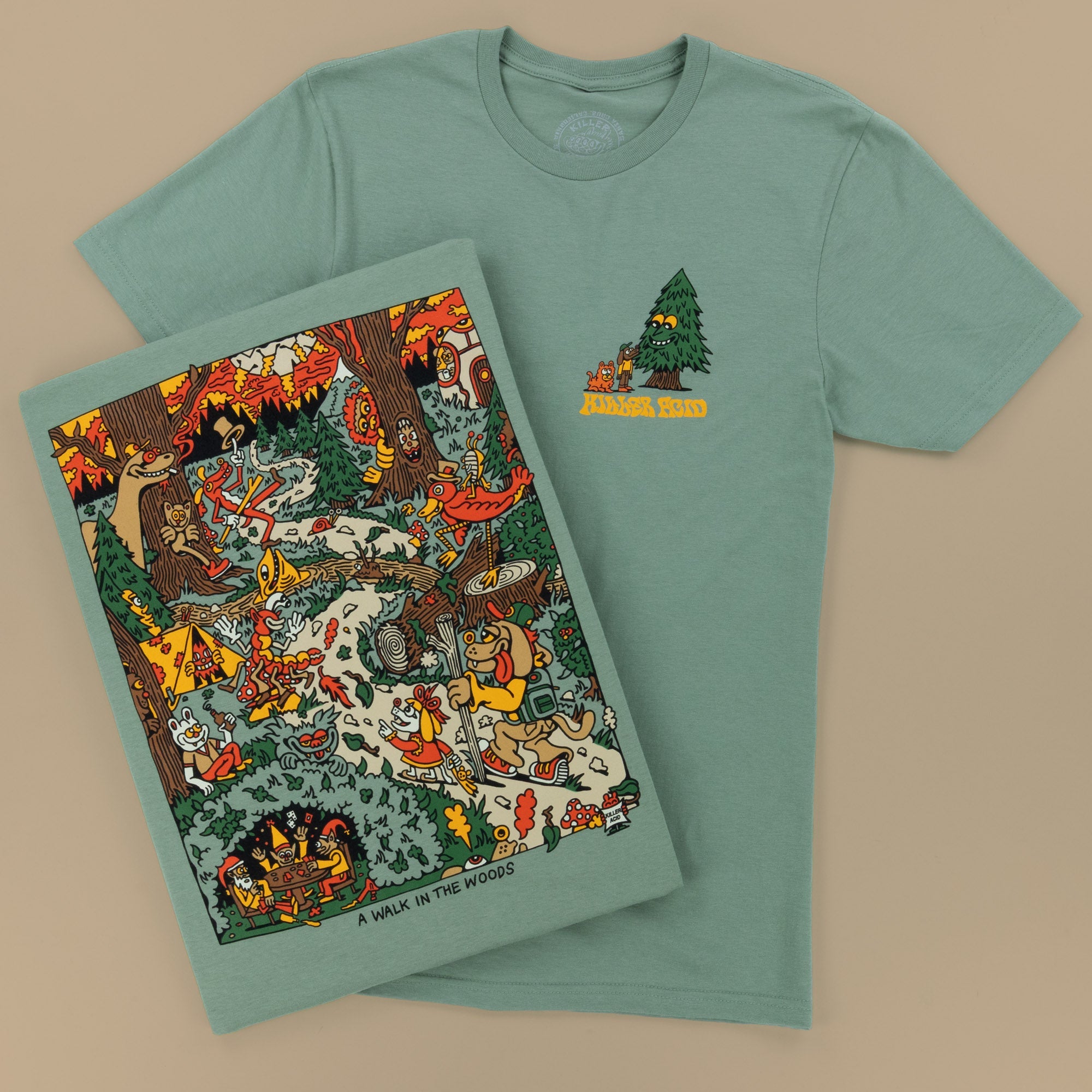 WORLD  by STEVE ROCCO プリントTシャツ Walk in the Woods T-Shirt | Killer Acid