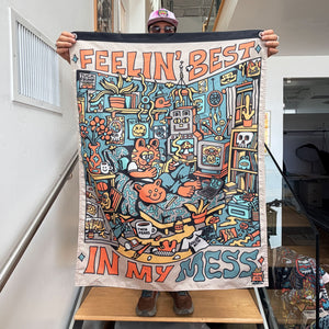 Killer Acid Best Mess Banner - tiger character Feelin Best In My Mess bedroom scene wall flag