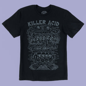 Black Wavy Cat T-Shirt - T-Shirts - killeracid.com