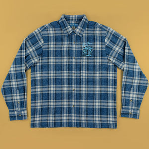 Blue Skull Flannel Button Up - Button Ups - killeracid.com