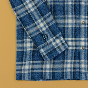 Blue Skull Flannel Button Up - Button Ups
