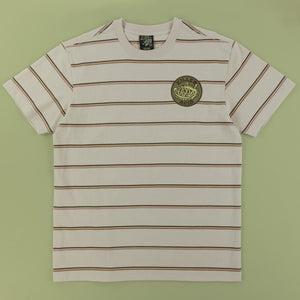 Brown Cat Patch Striped T-Shirt - T-Shirts - killeracid.com