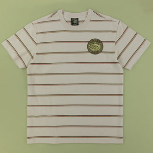 Brown Cat Patch Striped T-Shirt - T-Shirts