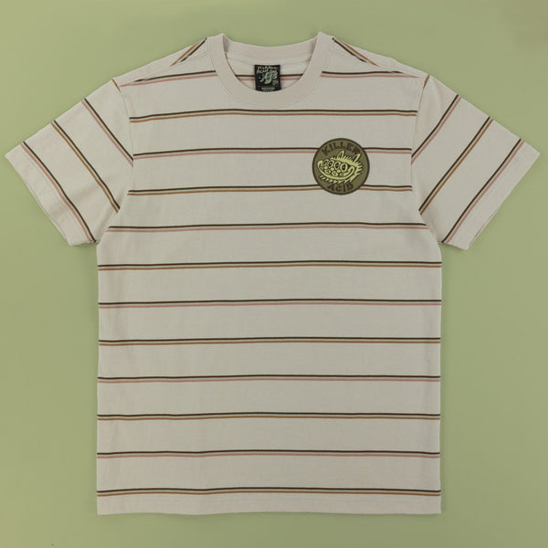 Brown Cat Patch Striped T-Shirt - T-Shirts - killeracid.com