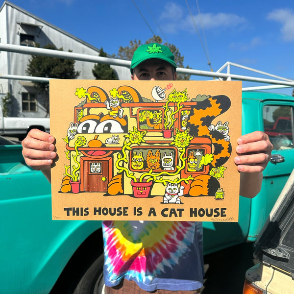 Cat House Screen Print - Posters & Prints - killeracid.com