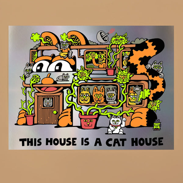 Cat House Screen Print - Posters & Prints - killeracid.com