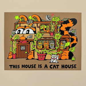 Killer Acid Cat House Screen Print front product view
