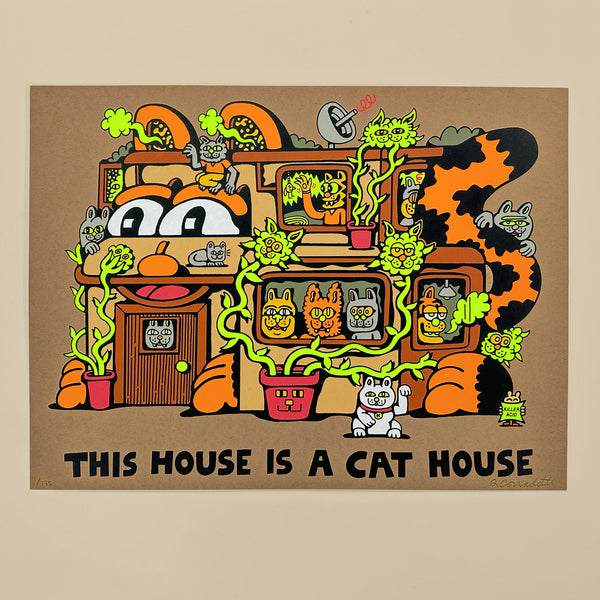 Cat House Screen Print - Posters & Prints - killeracid.com