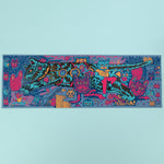 Rainbow foil paper print showing full cat planet scene