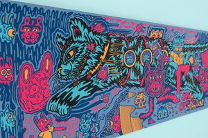 Close-up detail of cat characters