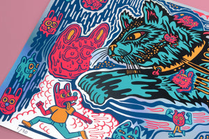 Cat Planet print edge and color detail