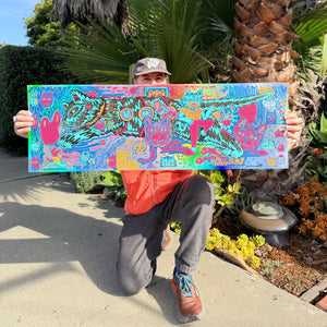 Blue paper variant of Cat Planet print