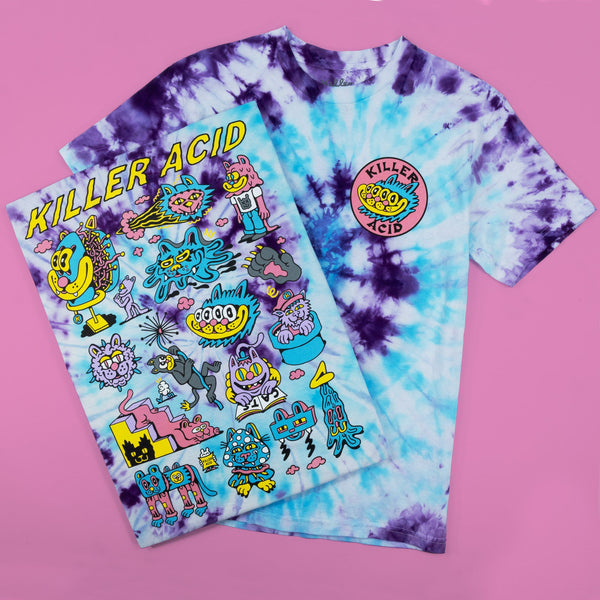 Cosmic Cats Tie Dye T - Shirt - T - Shirts - killeracid.com