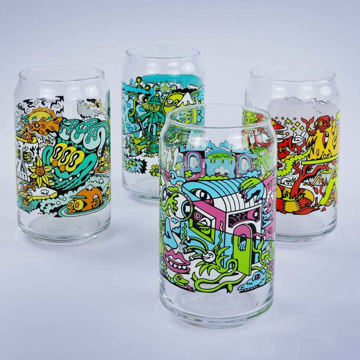 Retro Street Style Polycarbonate Glasses, Four Seasons Basic Vintage Glasses With Four Seasons Designs, Set of 8 - Etsy main image 2