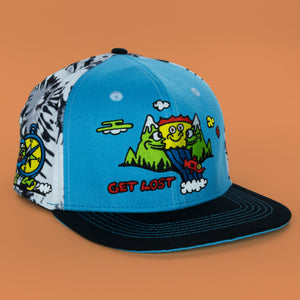 Get Lost Blue Tie-Dye Snapback Hat