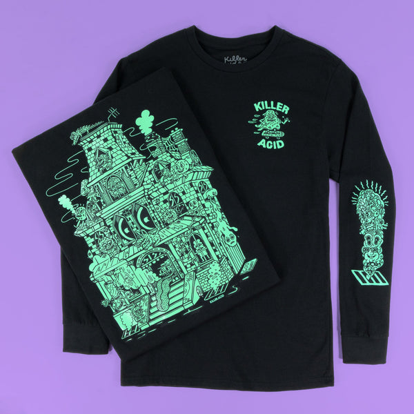 Haunted House Glow in the Dark Long Sleeve - Long Sleeves - killeracid.com