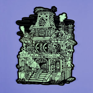 Haunted House Glow in the Dark Sticker - Stickers