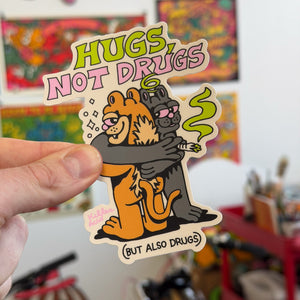Hugs Not Drugs Sticker - Stickers