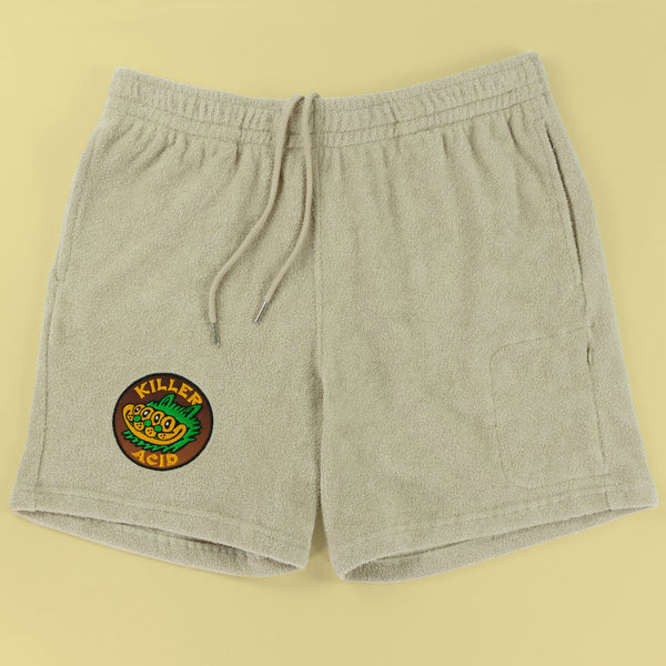Killer Acid Beige Terry Shorts - Shorts - killeracid.com