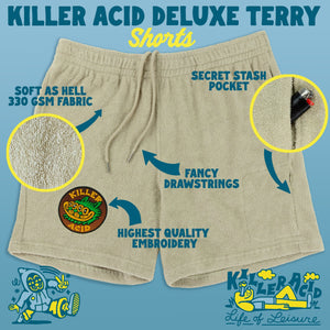 Killer Acid Beige Terry Shorts - Shorts - killeracid.com