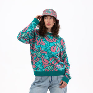 Melted Florals Bucket Hat back view
