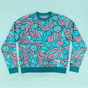 Melted Florals Knit Sweater - Long Sleeves - killeracid.com