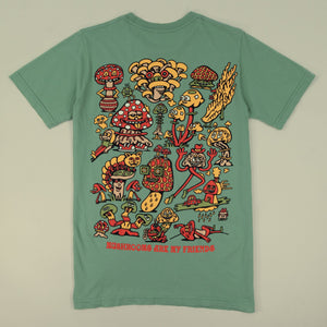 Mushroom Friends Camp Green T - Shirt - T - Shirts - killeracid.com