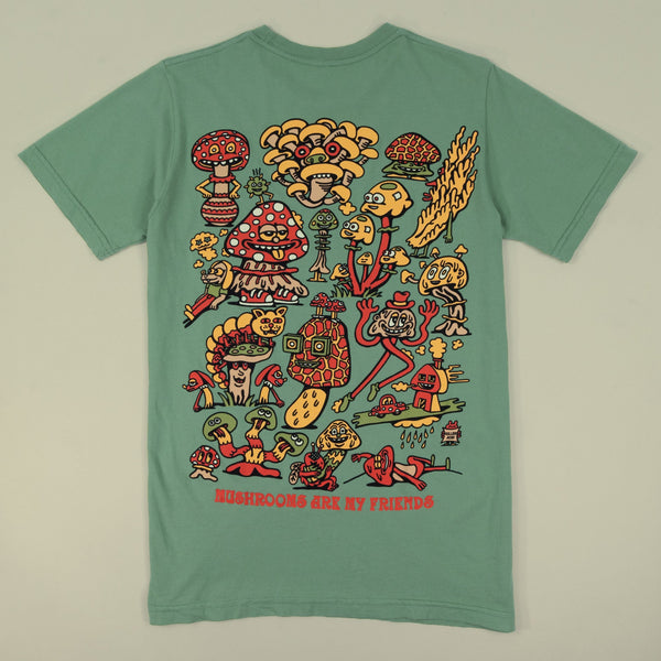 Mushroom Friends Camp Green T - Shirt - T - Shirts - killeracid.com