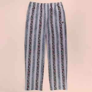 Killer Acid Mushroom Stripes Pants - blue and pink striped pants with mushroom character print